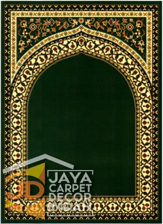Cairo Imam Motif 1 Green - Sajadah Imam / Masjid / Mushola / Karpet Lantai Permadani / Bulu / Tebal 80 Cm X 120 Cm Polypropylene Pilar 