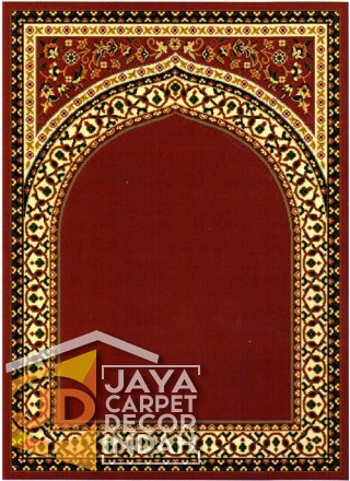 Cairo Imam Motif 1 Red - Sajadah Imam / Masjid / Mushola / Karpet Lantai Permadani / Bulu / Tebal 80 Cm X 120 Cm Polypropylene Pilar 