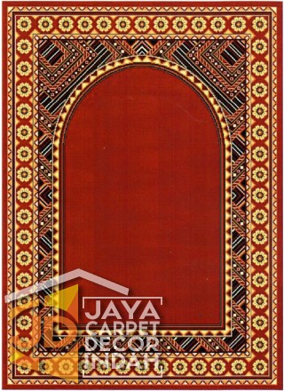 Cairo Imam Motif 2 Red - Sajadah Imam / Masjid / Mushola / Karpet Lantai Permadani / Bulu / Tebal 80 Cm X 120 Cm Polypropylene 