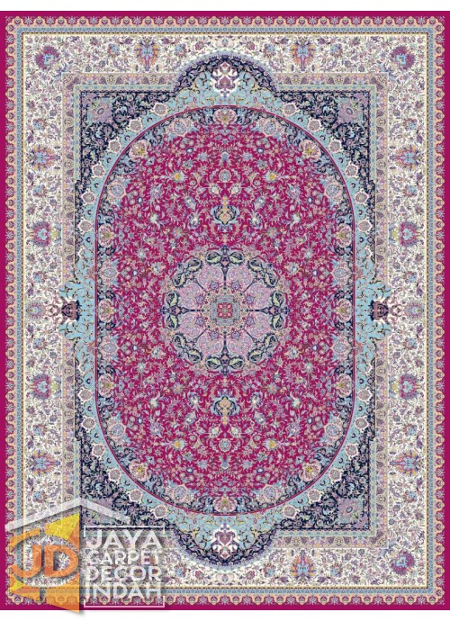 Karpet Permadani Solomon 1200 Reeds KASHAN RED ukuran  200x300, 250x350, 300x400