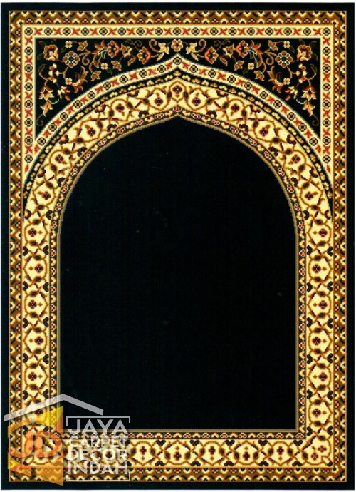 Cairo Imam Motif 1 Black - Sajadah Imam / Masjid / Mushola / Karpet Lantai Permadani / Bulu / Tebal 80 Cm X 120 Cm Polypropylene Pilar 