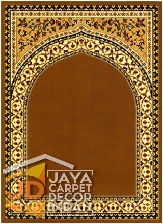 Cairo Imam Motif 1 Gold - Sajadah Imam / Masjid / Mushola / Karpet Lantai Permadani / Bulu / Tebal 80 Cm X 120 Cm Polypropylene Pilar 