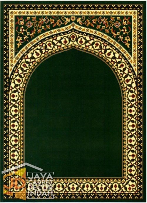 Cairo Imam Motif 1 Green - Sajadah Imam / Masjid / Mushola / Karpet Lantai Permadani / Bulu / Tebal 80 Cm X 120 Cm Polypropylene Pilar 