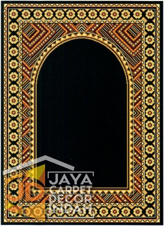 Cairo Imam Motif 2 Black - Sajadah Imam / Masjid / Mushola / Karpet Lantai Permadani / Bulu / Tebal 80 Cm X 120 Cm Polypropylene 