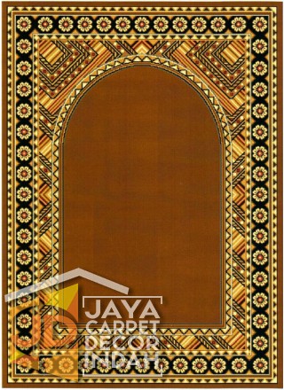 Cairo Imam Motif 2 Gold - Sajadah Imam / Masjid / Mushola / Karpet Lantai Permadani / Bulu / Tebal 80 Cm X 120 Cm Polypropylene 