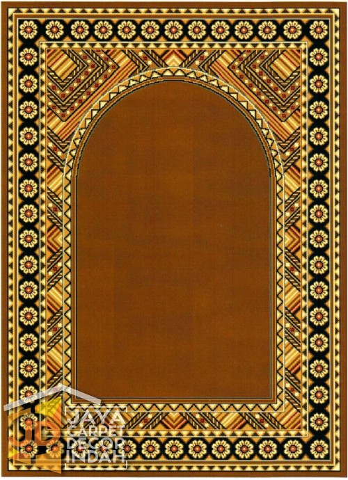 Cairo Imam Motif 2 Gold - Sajadah Imam / Masjid / Mushola / Karpet Lantai Permadani / Bulu / Tebal 80 Cm X 120 Cm Polypropylene 