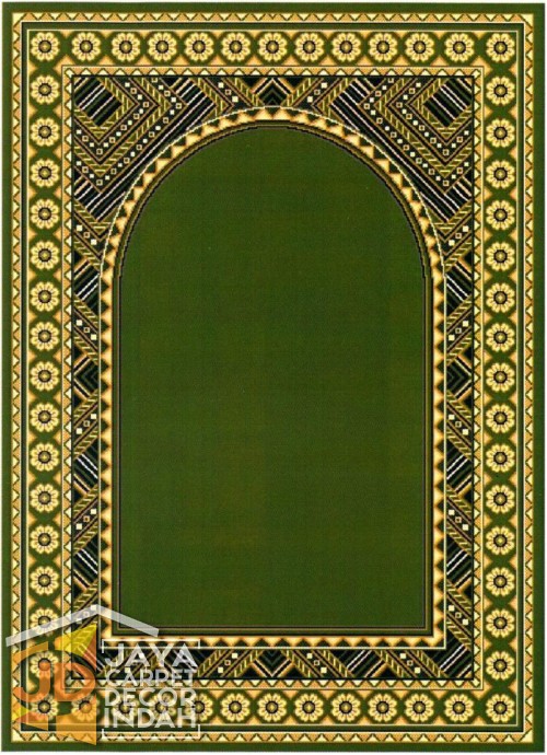 Cairo Imam Motif 2 Green - Sajadah Imam / Masjid / Mushola / Karpet Lantai Permadani / Bulu / Tebal 80 Cm X 120 Cm Polypropylene 