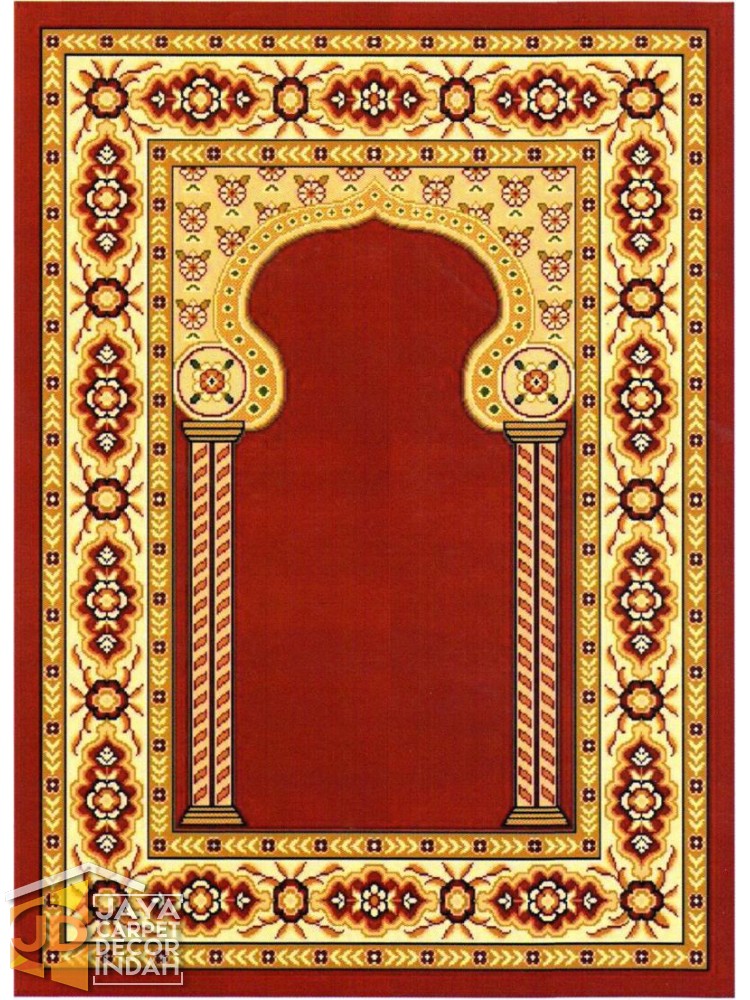 Cairo Imam Motif 3 Red - Sajadah Imam / Masjid / Mushola / Karpet